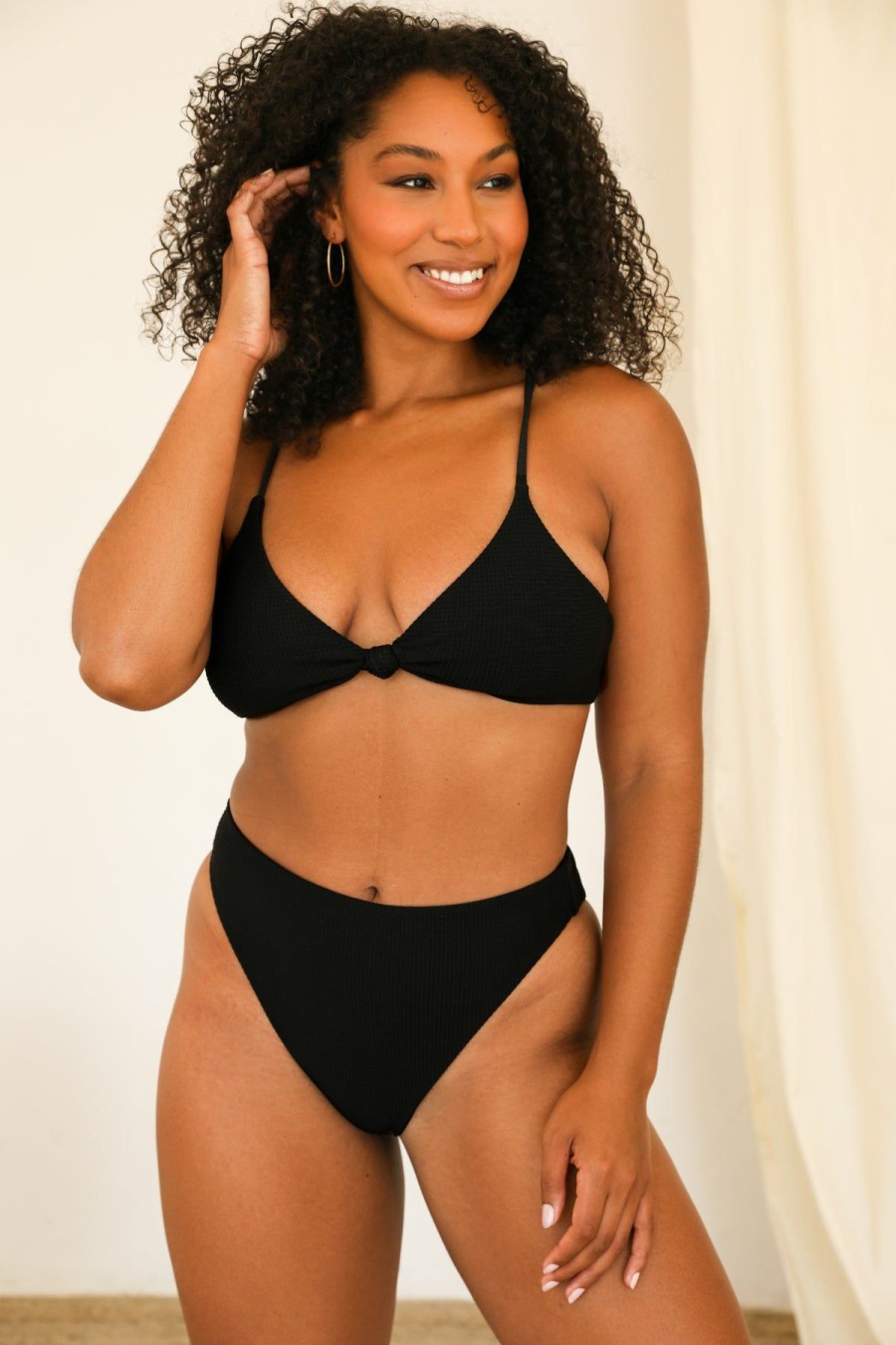 Fresh Picks * | Wholesale Dippin' Daisy'S Seashore Bottom Black Waffle Black Waffle