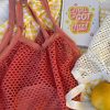 Fresh Picks * | Deals Dippin' Daisy'S Upcycled Goodies Net Bag Coral Coral Coral