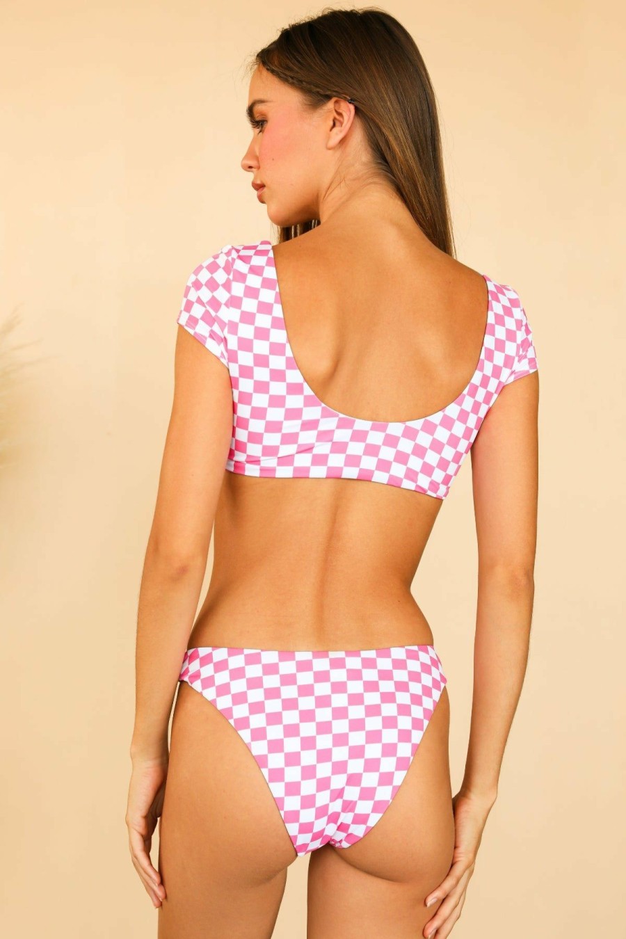 Summer Sanctuary * | Brand New Dippin' Daisy'S Quinn Bottom Checked Out Pink Checked Out Pink