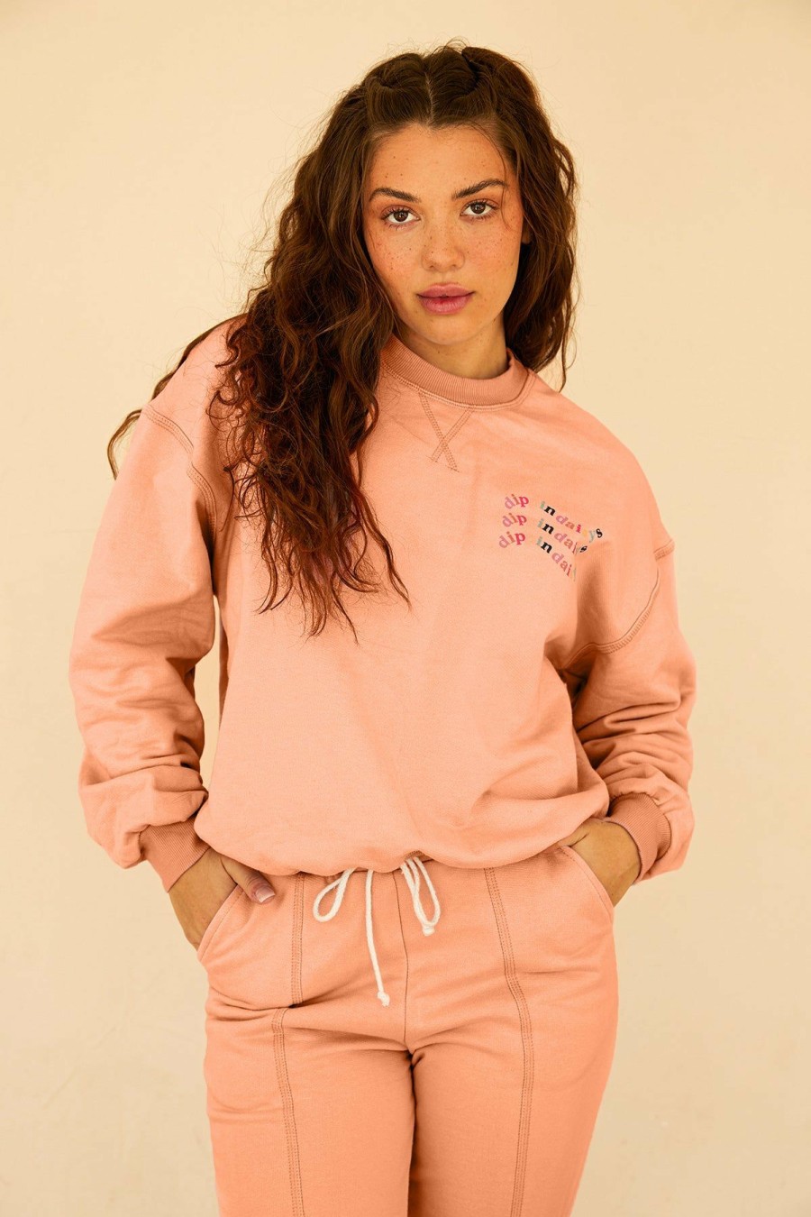 Fresh Picks * | New Dippin' Daisy'S Dd Wave Pink Crewneck Pink Sands Pink Sands